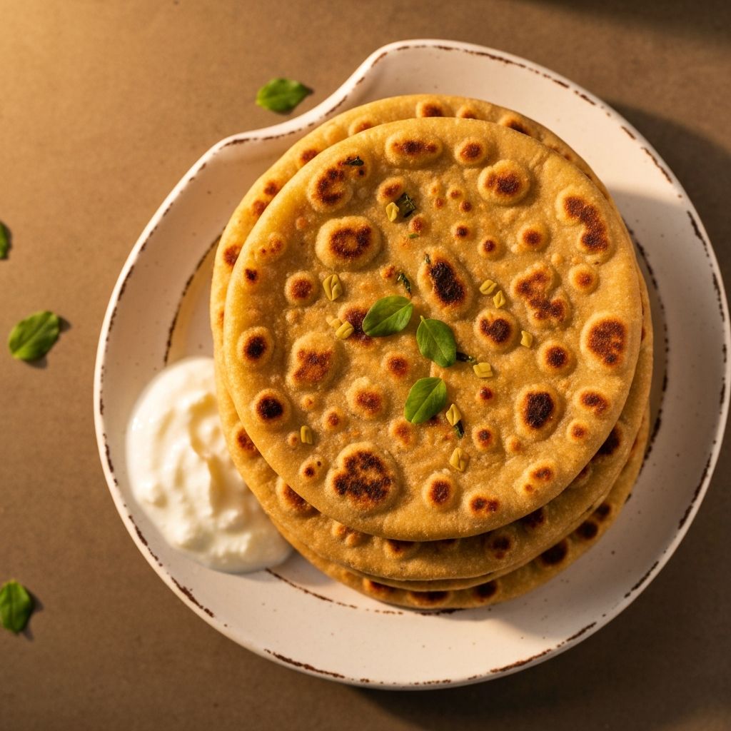 Methi Thepla with Curd